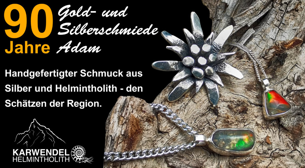 Helmintholith und Silber verarbeitet in der Mittenwalder Silberschmiede